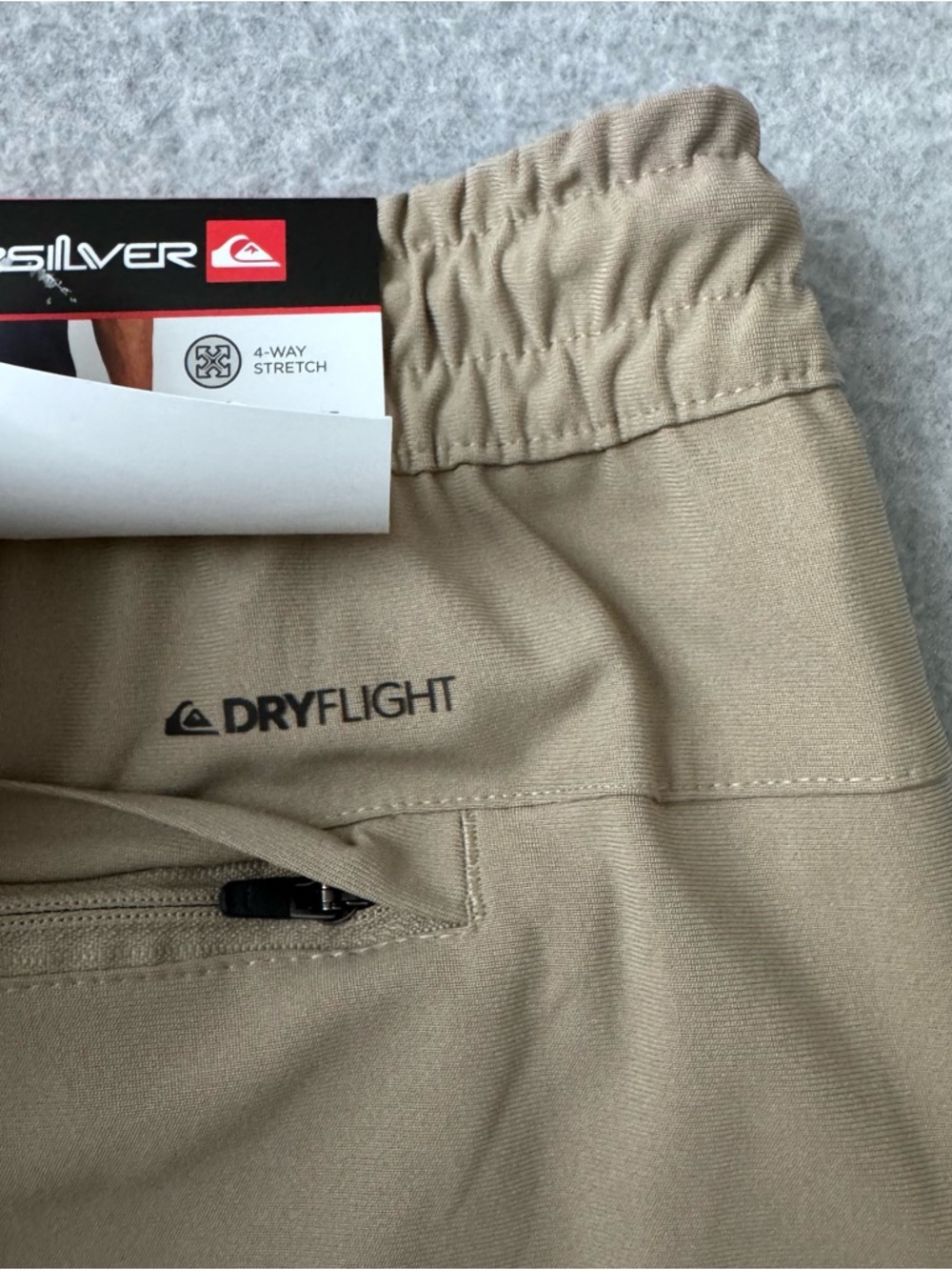 NWT Quiksilver Mens Pull On Shorts XXL Beige Comfort Waistband Stretch 7” Inseam - Picture 9 of 15